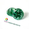 High quality supplier Green bluish CZ Round Fancy Cut cubic zirconia Synthetic gemstone wholesale cz