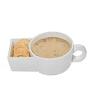 Wholesale new design household used cracker white ceramic soup mug for breakfast