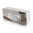 LED multi-function digital snooze display time table alarm mirror clock