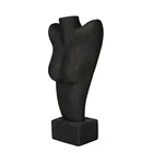 Custom women jewelry display stand bust modern style black rattan jewellery display bust for sale