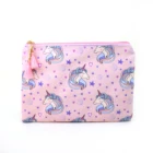 Promotional PU custom unicorn cosmetic pouch pvc zipper make up bag