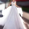 Customized available USA embroidered ed bridal shining wedding dress