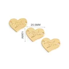 Custom Heart Shape with Engraved Logo Sewing Metal Clothes Label, Gold Metal Tags with Holes for Clothing