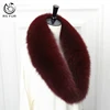 Factory custom soft detachable warm outlet winter coat real silver fox fur collar
