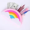 Waterproof Eco-friendly Girls Boys Silicone Rubber Rainbow Pencil Case Box Stationery