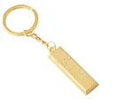 Promotion gifts DIY logo Custom 3D metal gold bar keychain