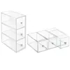 Stackable custom clear acrylic office drawer organizer plastic desktop storage box