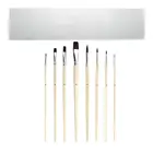 8 PCS Nylon Hair Wooden Long Handle Acrylic Painting Artist Paint Brush Set in Value Pack