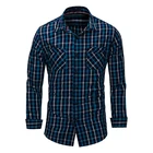 Men Long Sleeves Plaids Check Button Down Cotton Formal Plus Size Dress Shirt