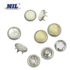 Wholesale Ring Pearl Cap Four Parts Metal Brass Pearl Prong Snap Button For Clothing