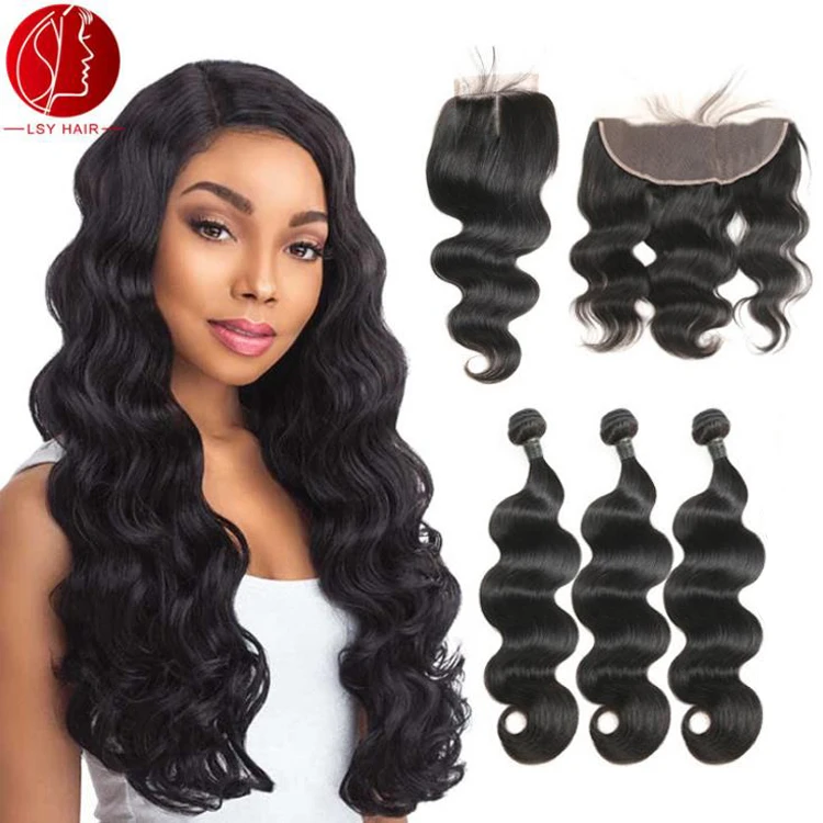 Grade 9a Peruvian Virgin Hair Weave Bundles With Closures