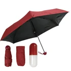 Five folding mini capsule umbrella, super tiny UV 5fold mini umbrella capsule gift