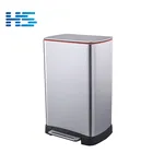 50L large foot pedal garbage bin stainless steel rectangular for kitchen home