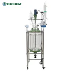 FREE-SHIPPING Customizable double layer high borosilicate 50l jacketed glass reactor