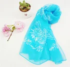 Ladies chiffon fabric customer brand scarf