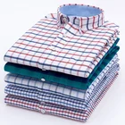 Custom fashion breathable cotton long sleeve check collar shirt for men