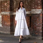 2019 New Spring manufacture wholesale loose wear woman clothing white long muslim dress Beach women