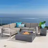 Outdoor Modern Wholesale Poly Wood Garden Patio Furniture Aluminum outside lounge set metal garden hotel waterproof corner sofa