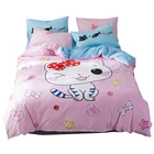 100-Percent Cotton Soft Printed Yarn Dyed Kitty Bedding Set for kids