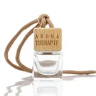 8ml empty glass hanging car perfume bottle with wooden cap
