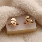 'partner in crime' engraved fashion style wholesale stainless steel rose gold best friend ring