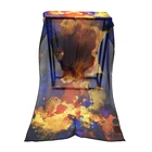 Fashion ladies 100% silk neck scarf georgette hijabs digital printing