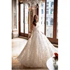 2019 Latest Lace A Line Wedding Gown Wedding Dress with Cap Sleeve and Low Back Bridal Gown