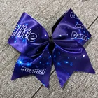 new design good elasticity rhinestone cheerleading hair bows for girl hair