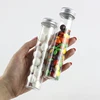 wholesale 3oz 100ml BPA FREE pet empty small cylinder plastic candy bottle with aluminum cap