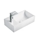 Small White Bathroom Single Bowl Acrylic Ceramic Vessell Basin Sink