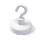 80N Ferrite Magnetic Ceiling Hook D32mm round metal case white powder painted for advertising