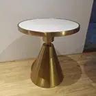 Modern classic Marble Top gold Stainless steel metal Coffee side Tables