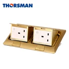 HTD-1602 Brass Pop-up type 2 gang floor sockets