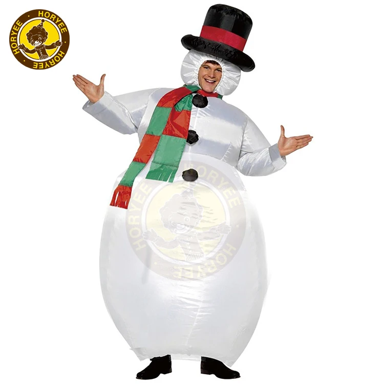 Полиэстер взрослый надувной костюм снеговика, взрослый Снеговик надувной костюм