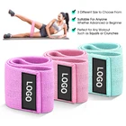Resistance Custom Logo Set Of 3 Exercise Fitness Hip Loop Bands Fabric Booty Resistance Bands