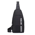 Water resistant front nylon shoulder fanny pack slim chest bag