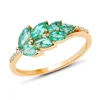 14K Yellow Gold Zambian Emerald and White CZ Ring Wholesale
