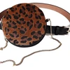 leopard pu round waist belt bag leather with chain snake fashion for women