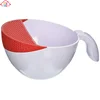 Plastic Dishwasher Safe Vegetable Fruit Colander Strainer Washing Bowl with Wide Base Kitchen Tool
