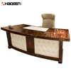 classic pu Leather decoration Export CEO solid- office desk luxury executive desk MDF office furniture set