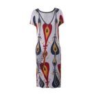 Fashion Print Short Sleeve Casual Sweater Dress