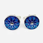 Wholesale Hengdian factory price and high quality silver custom gold roundness crystal cufflinks luxury