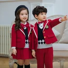 England Style Red Kindergarten/Primary School Kids Uniform Set
