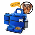 Flying Pet Travel Crate Carry Airline Dog Backpack Bag With Dog Food Bowl