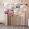 Amazon hot Jumbo 36inch round wedding happy birthday party decoration transparent latex confetti balloons