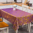 Custom Logo Printing Green Bottom and Golden Printed Table Cover Printing Cloth