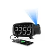 Digital LED 180 Degrees Projector Alarm Desk Clock Projection FM Radio Table Clock With USB Charger
