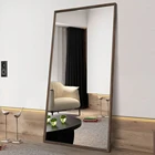Home decor full length wall mirrro large wood framed bedroom rectangle standing dressing mirror
