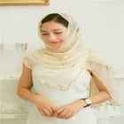 Beauty gauze cloth polyester cotton 70*180cm pure white fashion double-layer silk scarf hijab
