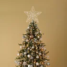 28cm Plastic Christmas Ornaments Hand Made Tree Star